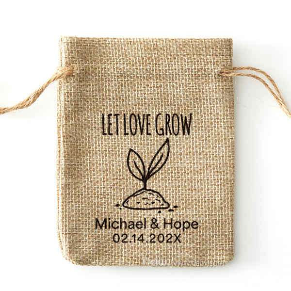 Personalized Seeds Favor Burlap Bags - 0308d043-d2
