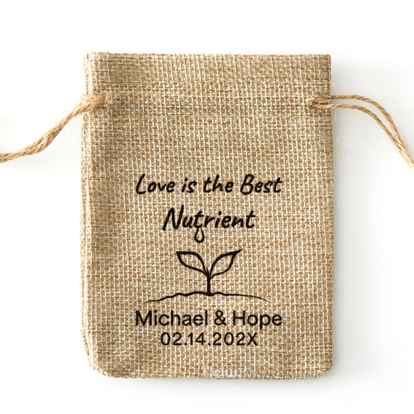 Personalized Seeds Favor Burlap Bags - 0308d043-d3