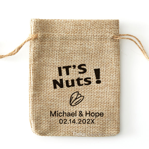 Personalized Nuts Favor Burlap Bags - 0308d044-d1