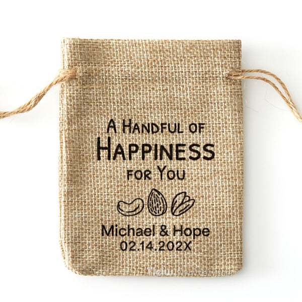 Personalized Nuts Favor Burlap Bags - 0308d044-d6