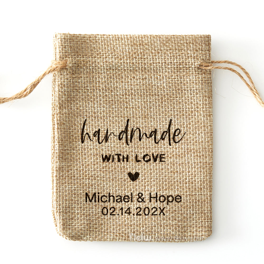 Personalized Handmade favor burlap bag-0308d042-D2