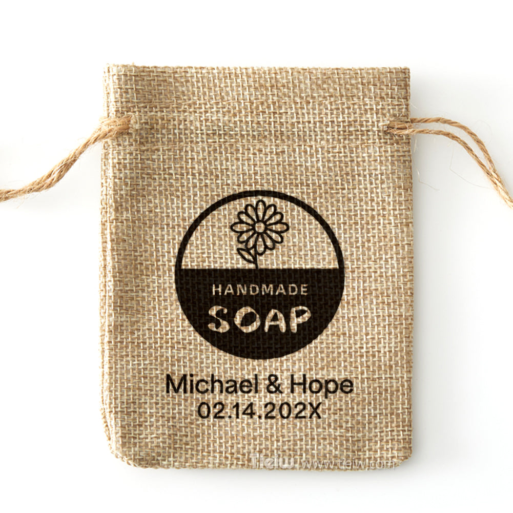 Personalized Handmade favor burlap bag-0308d042-D3