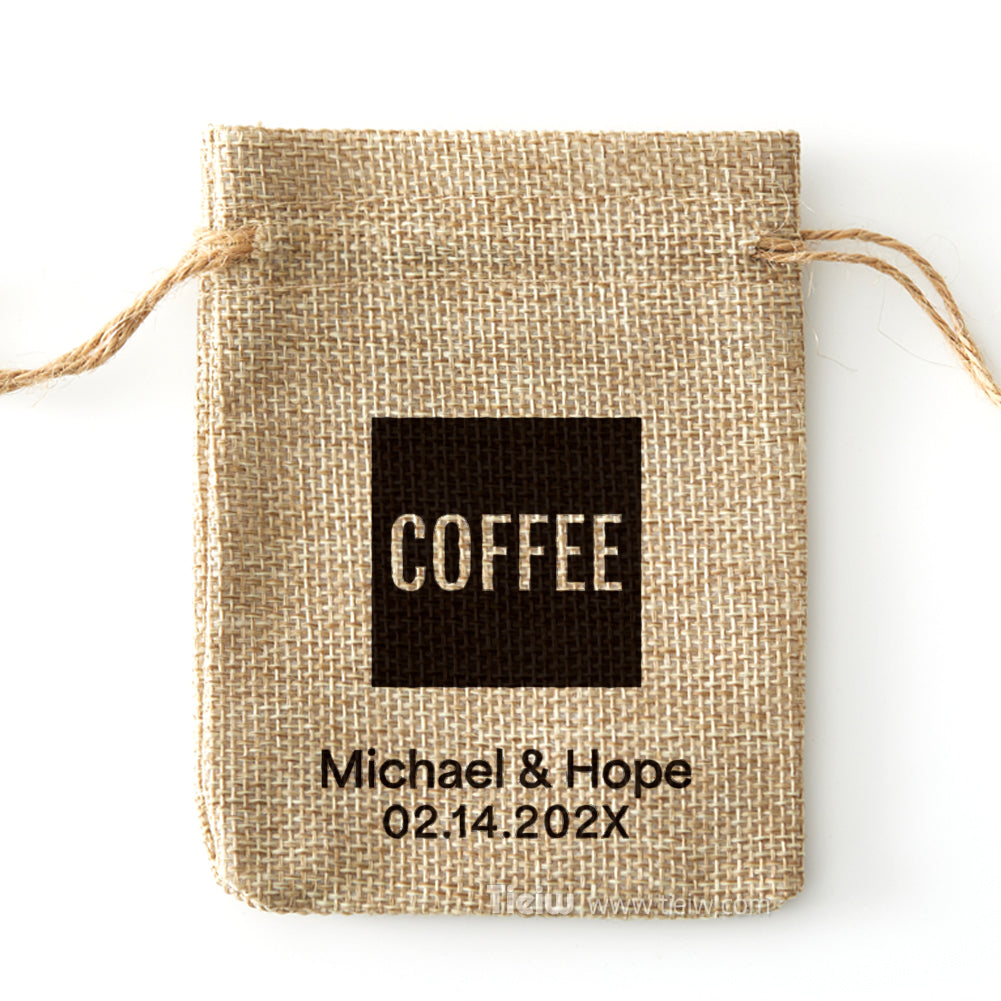 Personalized Coffee beans Favor Burlap Bags - 0308d039-d4