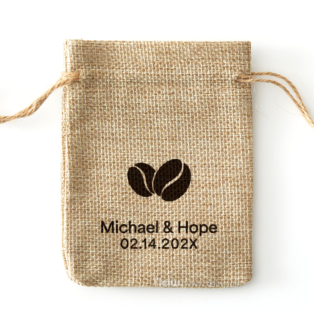 Personalized Coffee beans Favor Burlap Bags - 0308d039-d5