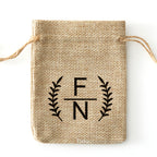 Personalized Burlap Wedding Favor Bags - 0308d040-d4