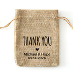 Personalized Burlap Wedding Favor Drawstring Bags - 0308d041-d1