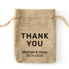 Personalized Burlap Wedding Favor Drawstring Bags - 0308d041-d2