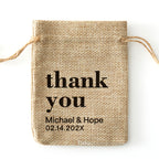 Personalized Burlap Wedding Favor Drawstring Bags - 0308d041-d3