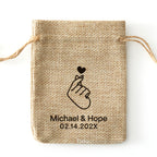 Personalized Burlap Wedding Favor Drawstring Bags - 0308d041-d5