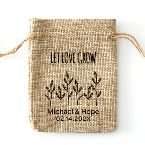 Personalized Seeds Favor Burlap Bags - 0308d043-d1