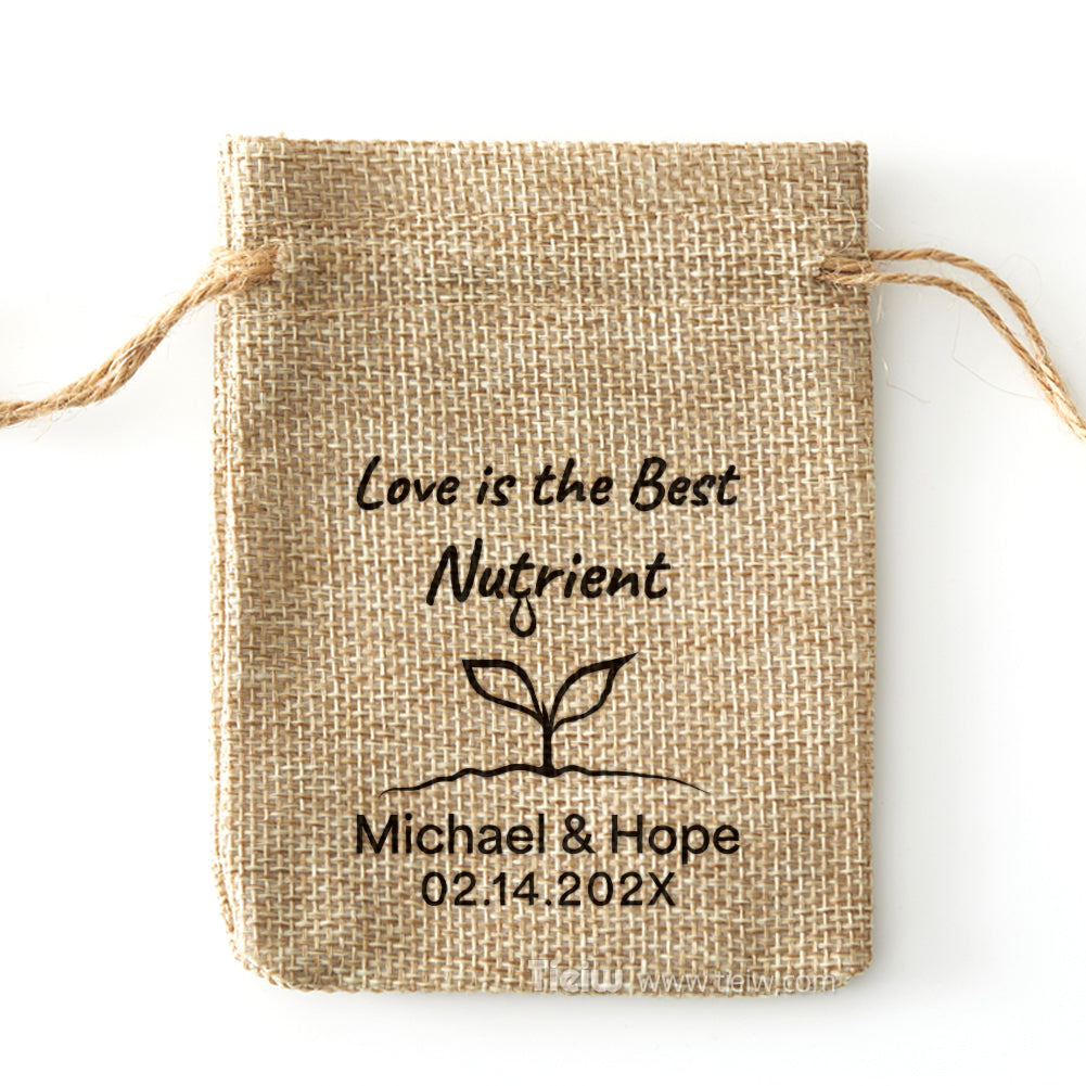 Personalized Seeds Favor Burlap Bags - 0308d043-d3
