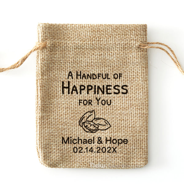 Personalized Nuts Favor Burlap Bags - 0308d044-d2