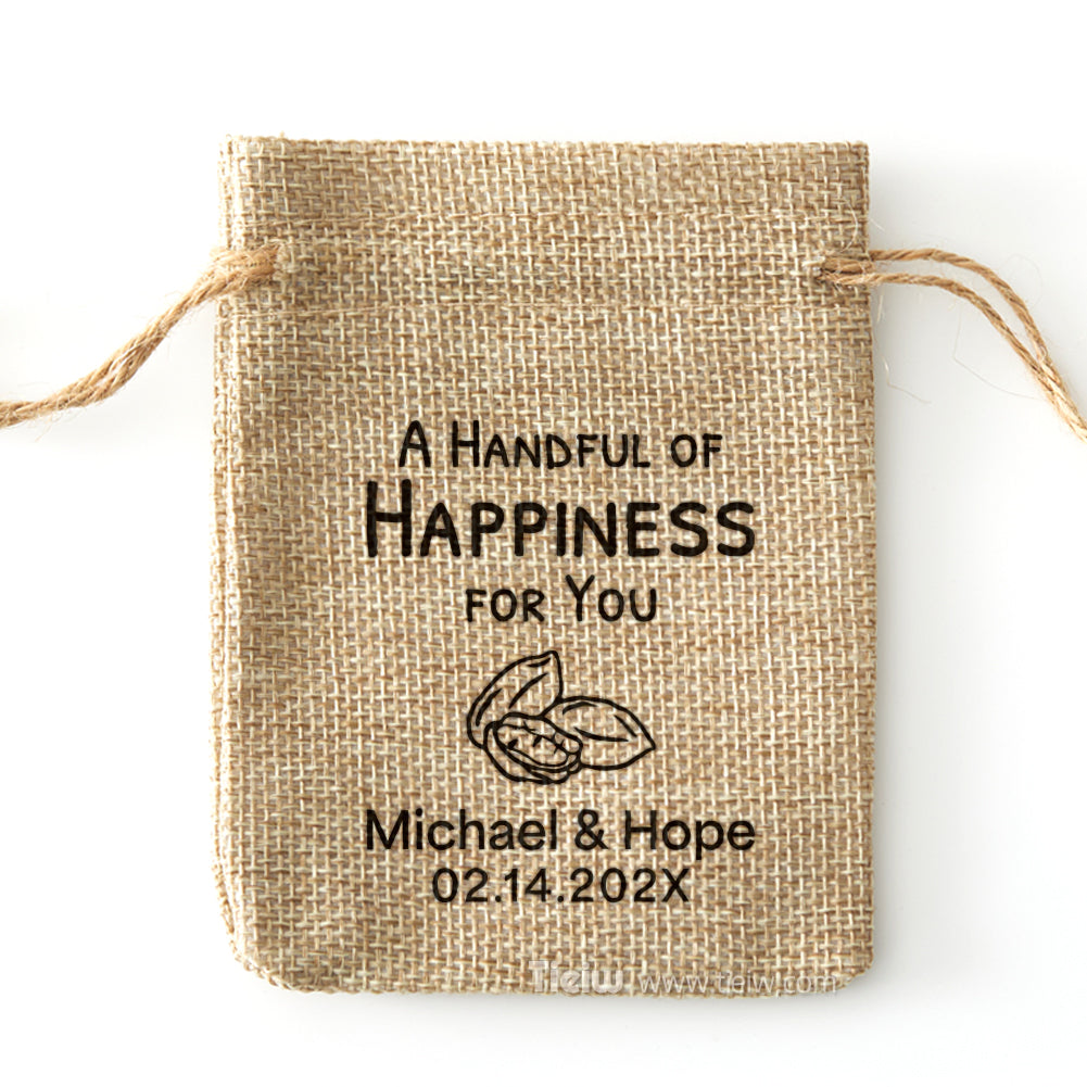 Personalized Nuts Favor Burlap Bags - 0308d044-d2