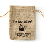 Personalized Nuts Favor Burlap Bags - 0308d044-d5