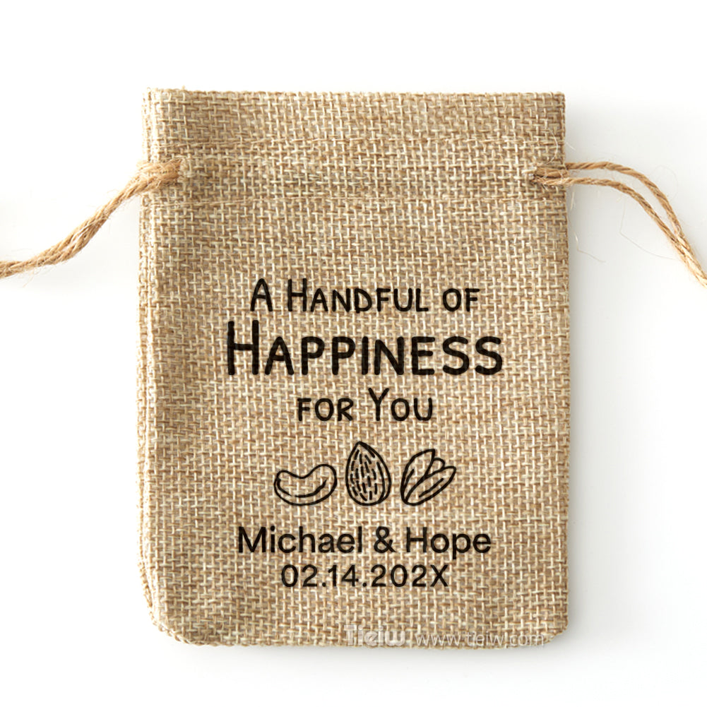 Personalized Nuts Favor Burlap Bags - 0308d044-d6