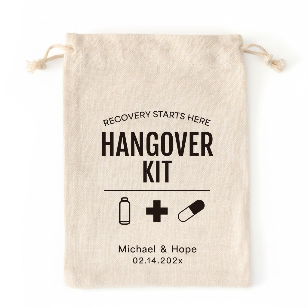 Personalized Hangover Kit Cotton Drawstring Bags - 0308d048-d12