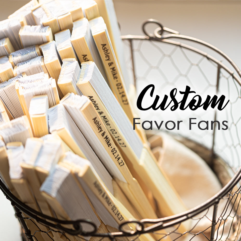 Custom Bamboo Wedding Favor Fans - 0314d063