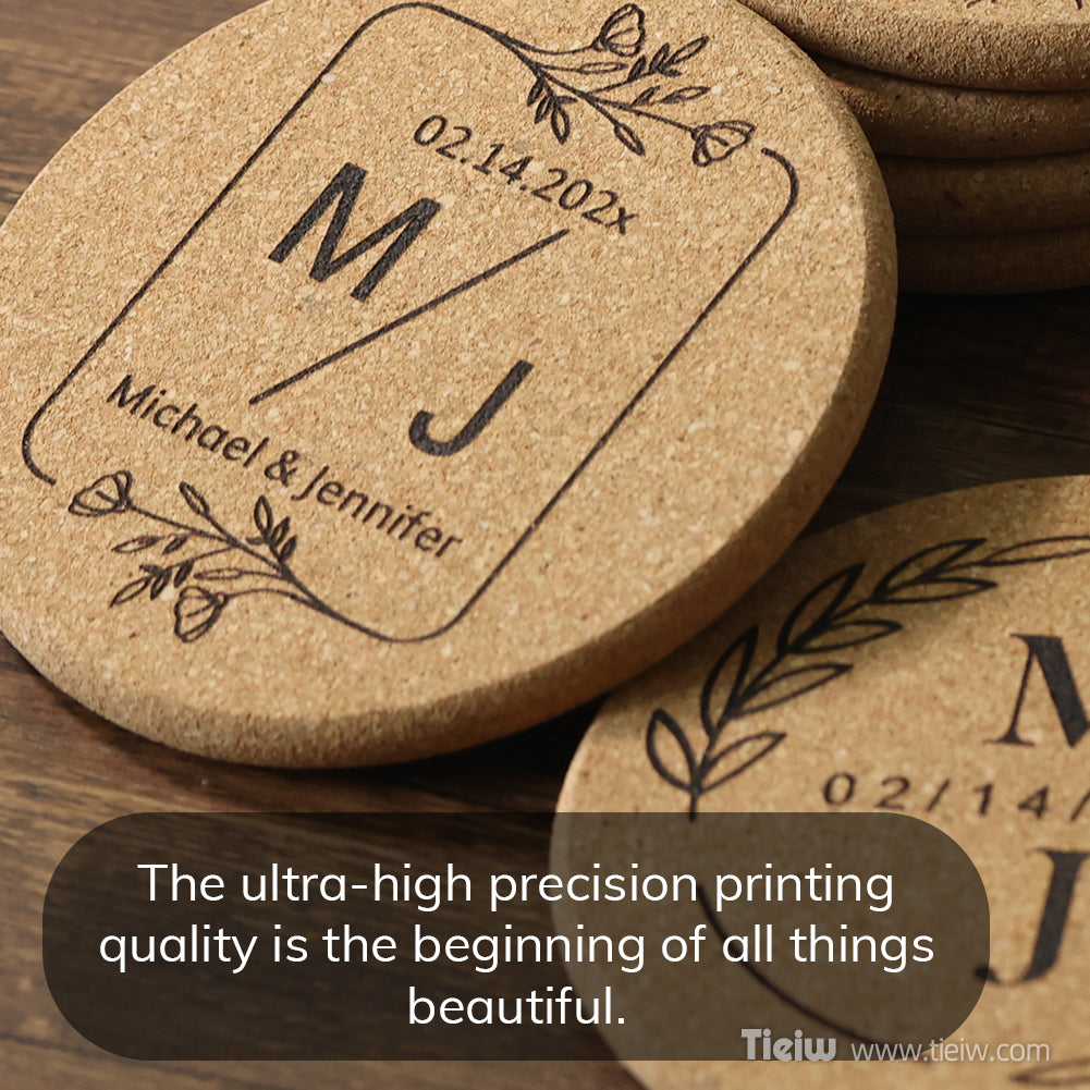 Dessous de verre en liège personnalisés pour invités de mariage - 14d040d6